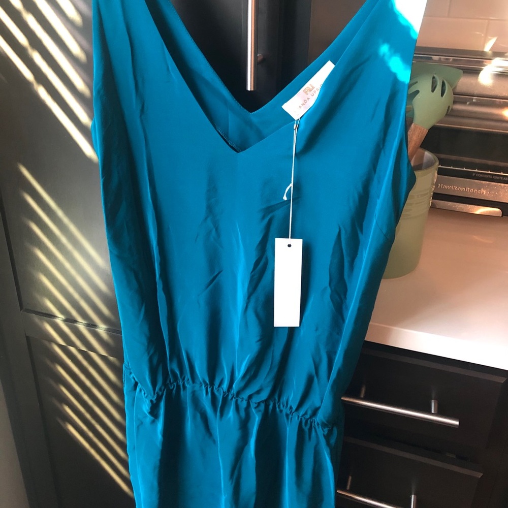 Amanda Uprichard drop waist teal dress